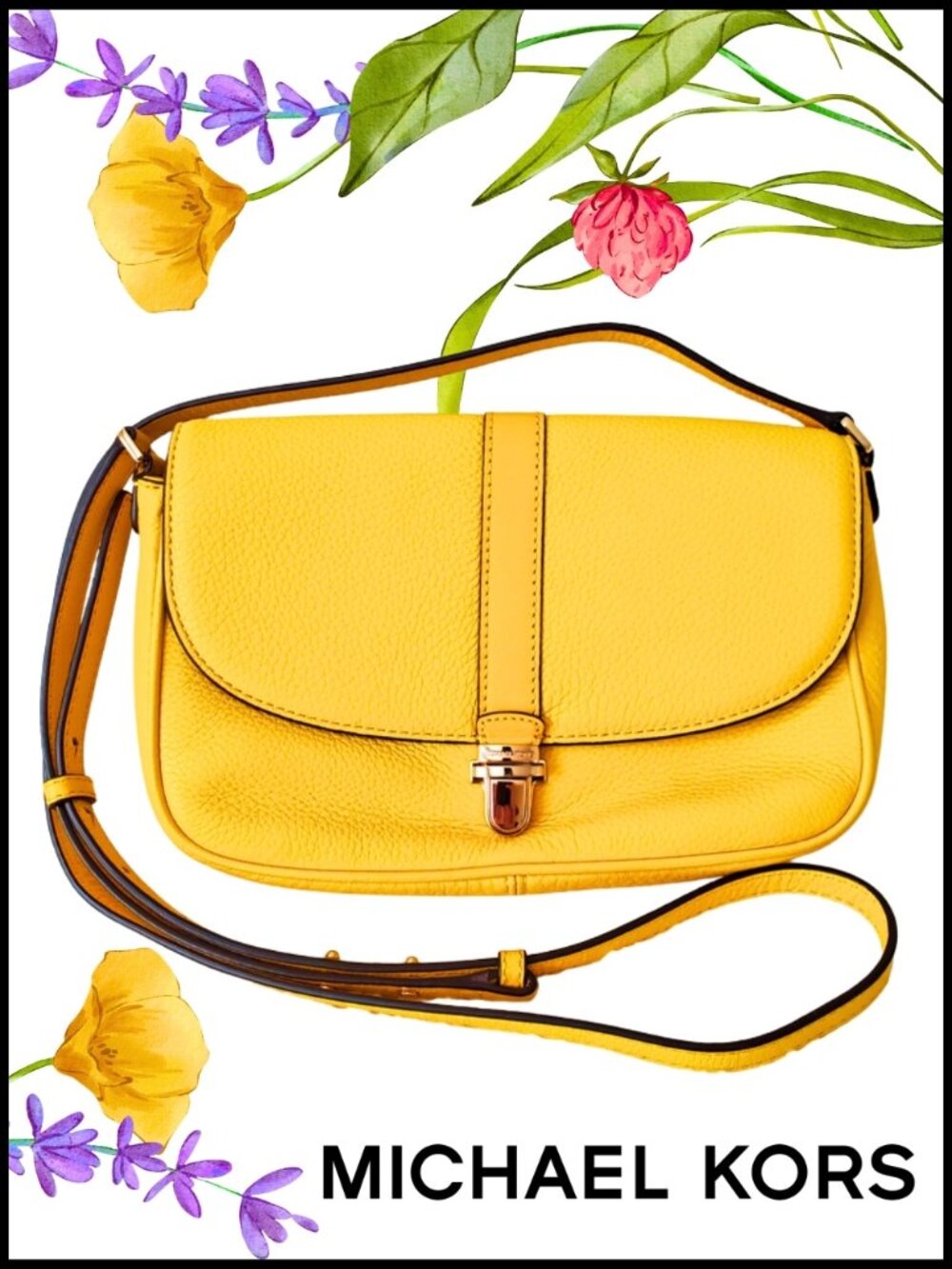 EUC Michael Kors Pebbled Leather Crossbody Bag